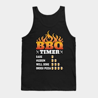 Funny BBQ Timer - BBQ and Beer Lovers | Distressed Style Tank Top